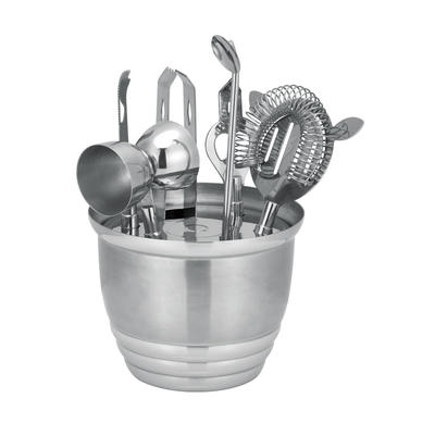 Stainless steel bartender cocktail mixing set with 1000ml ice bucket