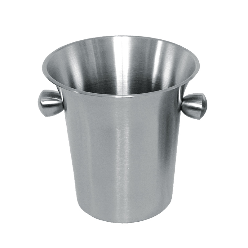 Stainless steel wine ice bucket with horn mouth and side handles in 3.5L design