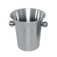 Stainless steel wine ice bucket with horn mouth and side handles in 3.5L design