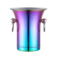 Stainless steel wine bucket with horn mouth and zinc-alloy loop handle in 2000ml design