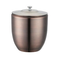 Stainless steel ice bucket with lid and carry handle in 1800ml