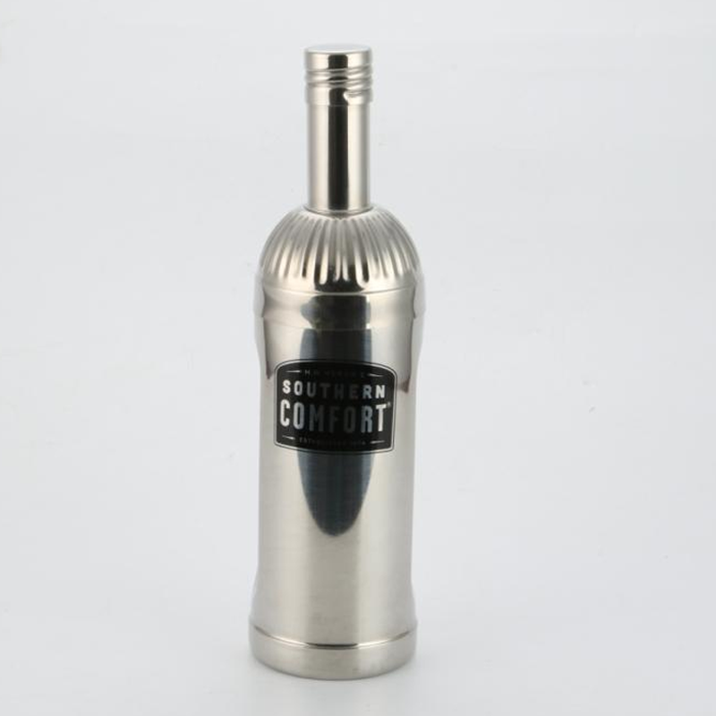 Stainless steel shaker bottle 700ml with 2-piece design and embossed logo